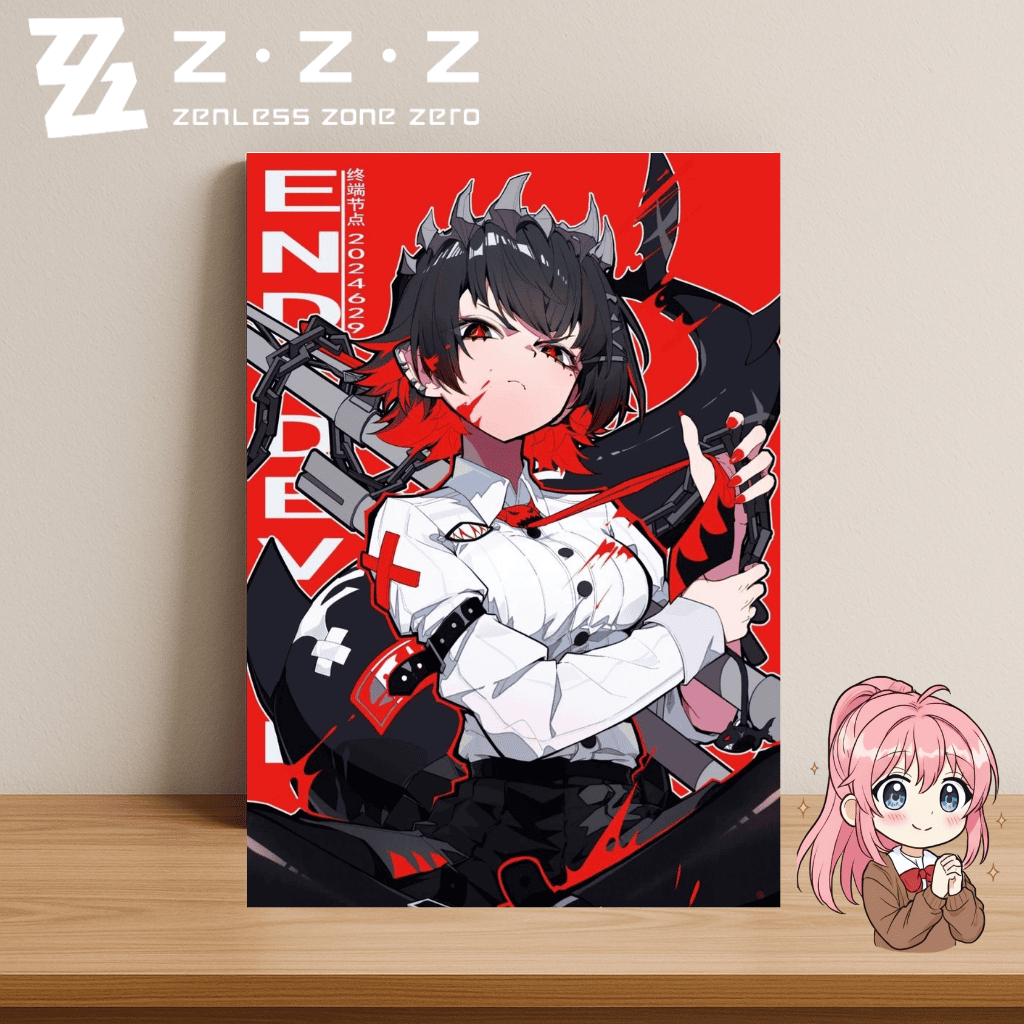 Decoração Geek Placa Zenless Zone Zero 20x28 Anime