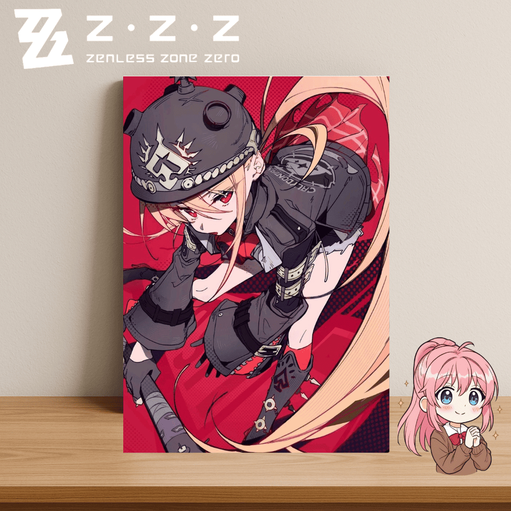 Placa Poster Zenless Zone Zero Mdf 20x28 Setup Gamer