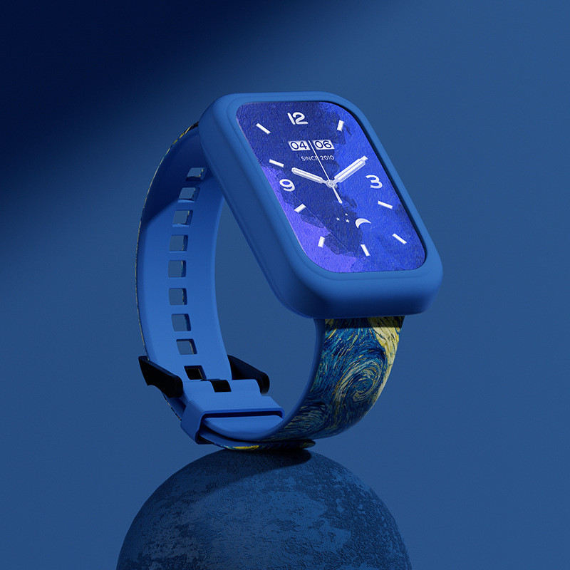 Adequado para Xiaomi Pulseira 7pro Pulseira Versão NFC Klein Blue Strap Pulseira Van Gogh Starry Sky Substituição Strap
