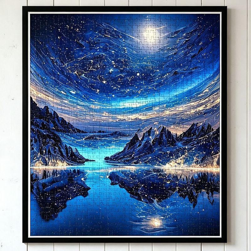 Blues Starry Sky Puzzle 1.000 peças 500 peças versão adulta quebra-cabeça artesanal decoração de descompressão ornamento