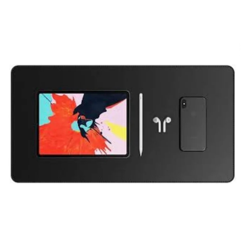 Desk Pad Grande Couro Sintético Ecológico Preto Premium