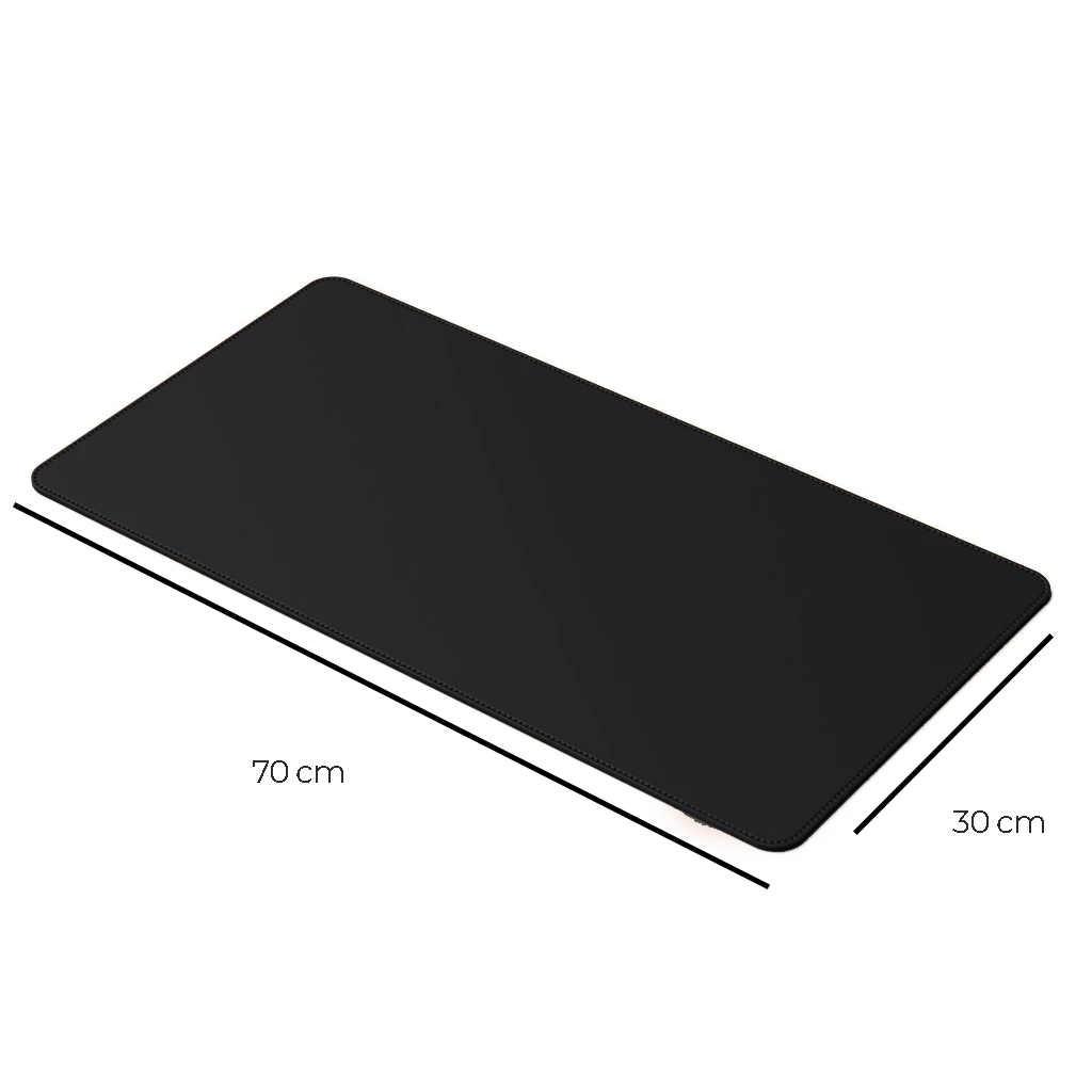 Mouse Pad Grande de Couro Sintético Preto Feltro Básico