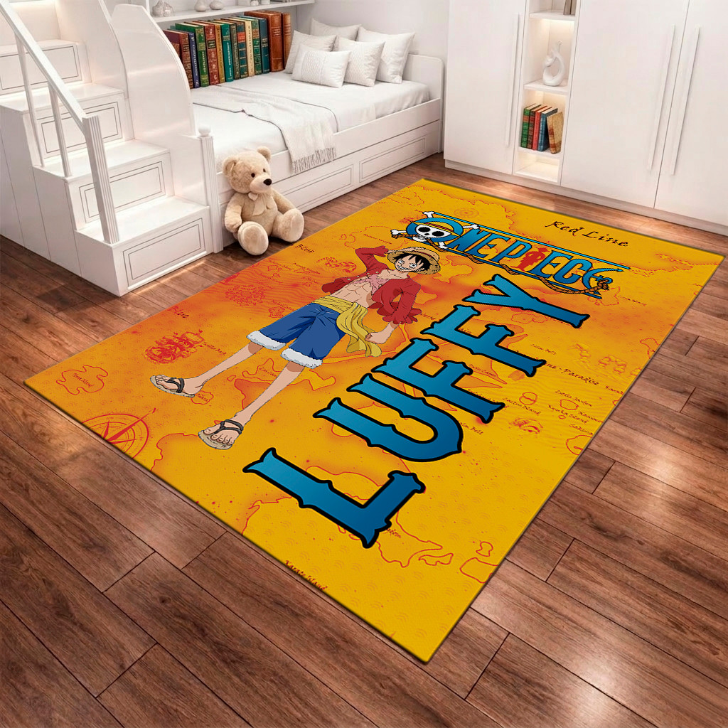 Tapete Anime Pirata Lufy One Piece Infantil Menino Grande Retangular Antiderrapante Quarto