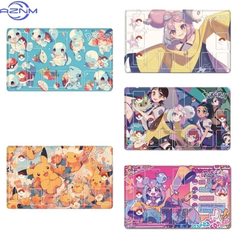 Anime Jogo PTCG Cartão Dedicado Play Mat Batalha Contra Iono Pikachu Squirtle Bulbasaur Charizard Presentes Brinquedos