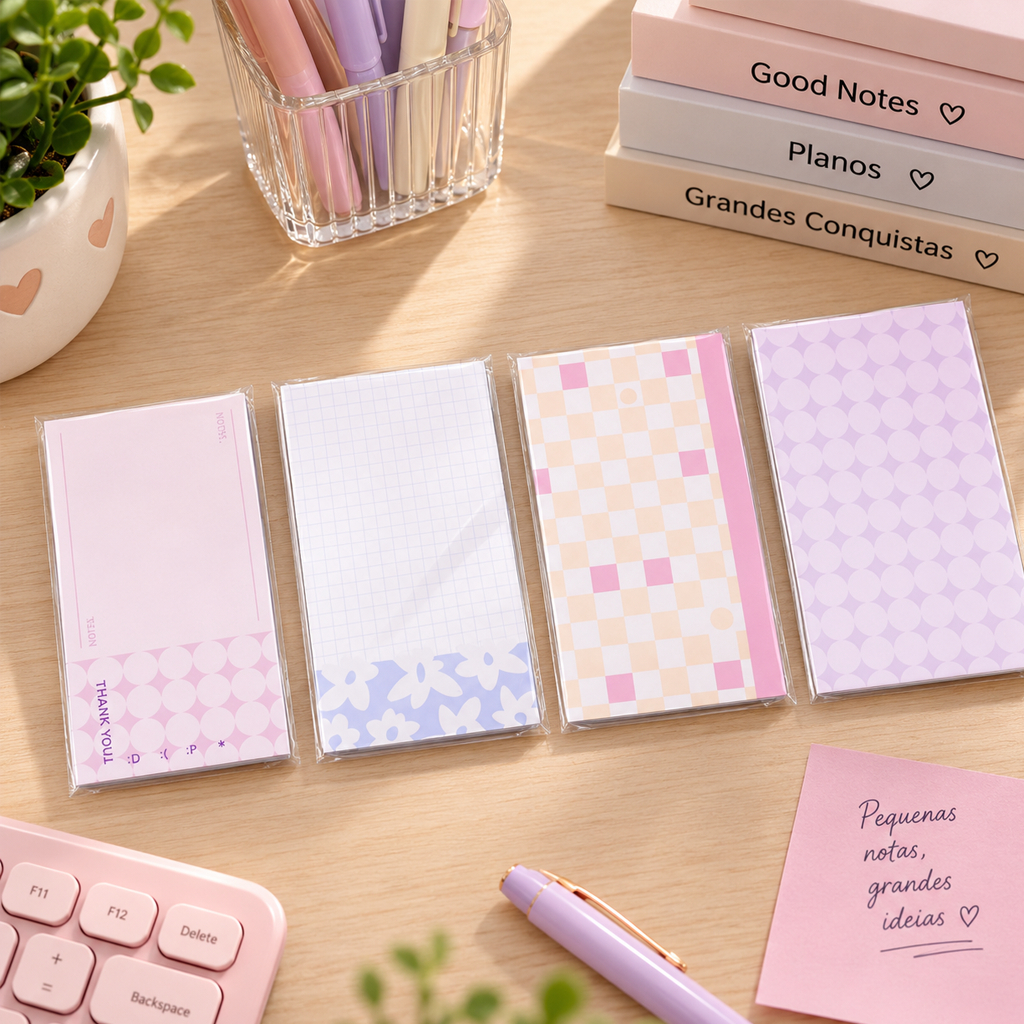 Bloco De Notas Aesthetic Fofo Pastel Minimalista Memo Pad Kawaii Escolha O Modelo