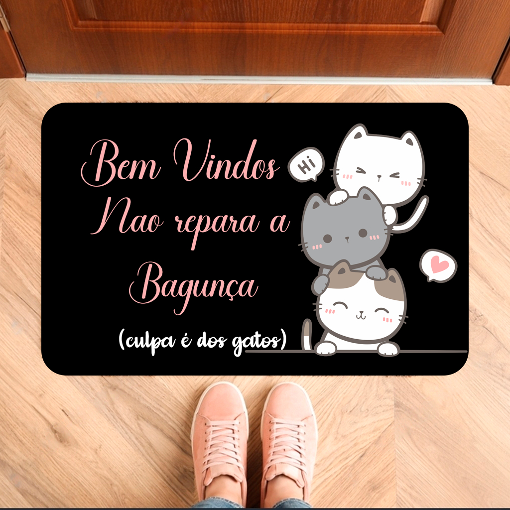🔥 QUEIMA DE ESTOQUE – TAPETES DE ENTRADA ANTIDERRAPANTES 🔥 - GATO