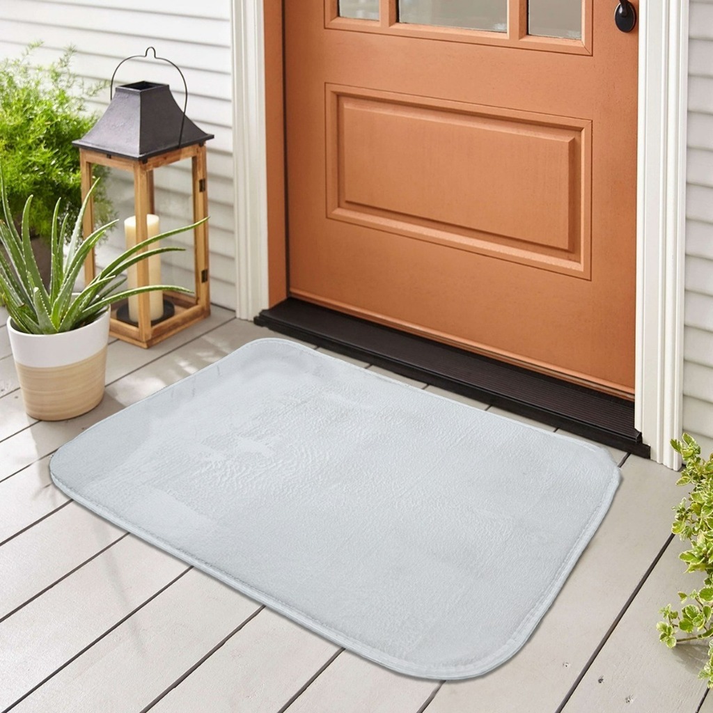Tapete De Porta Flannel 0,40 X ,60 Textura Macia Acabamento Premium