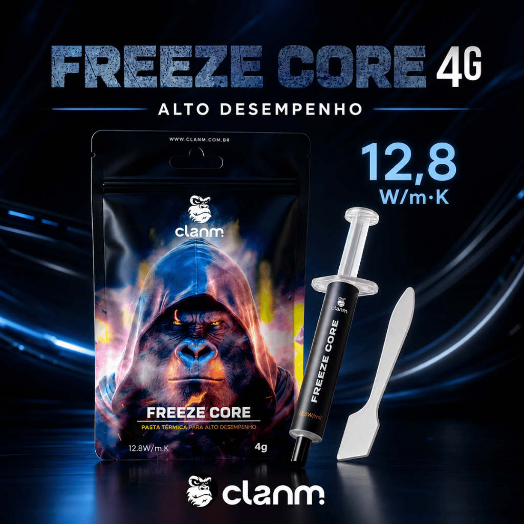 Pasta Térmica CLANM Freeze Core 4g CPU GPU PC Gamer Seringa Pazinha Cooler Dissipador Performance