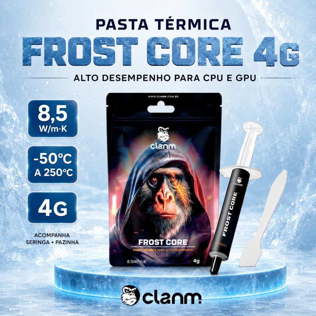 Pasta Térmica CLANM Freeze Core 4g CPU GPU Notebook Console PC Gamer Alta Condutividade Aplicador