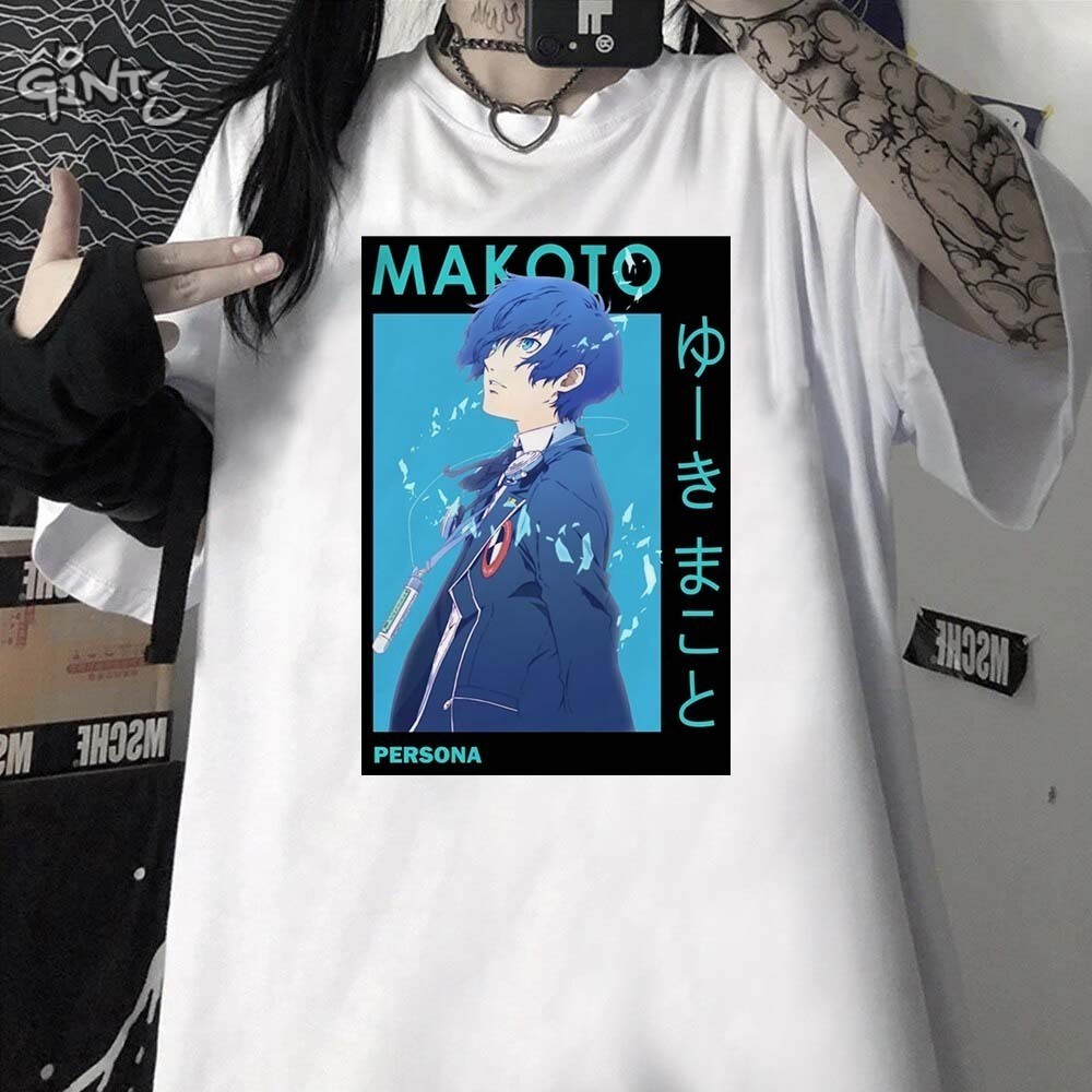 Camiseta Masculina Feminina Makoto Yuki Persona 3 T-shirt Unissex Streetwear Premium Algodão