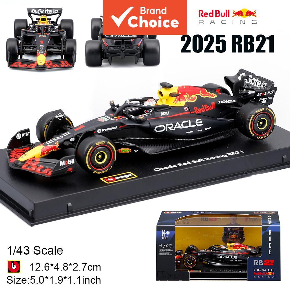 Bburago 1:43 F1 2025 Red Bull RB21 #1 Verstappen #22 Yuki Tsunoda Modelo de carro de liga fundida em escala,