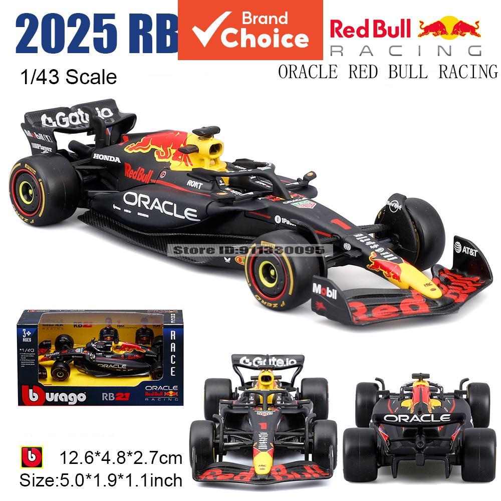 Bburago F1 Red Bull RB21 Escala 1:43 2025 No 1 Verstappen No 22 Yuki Tsunoda Modelo de Carro de Brinquedo de Liga