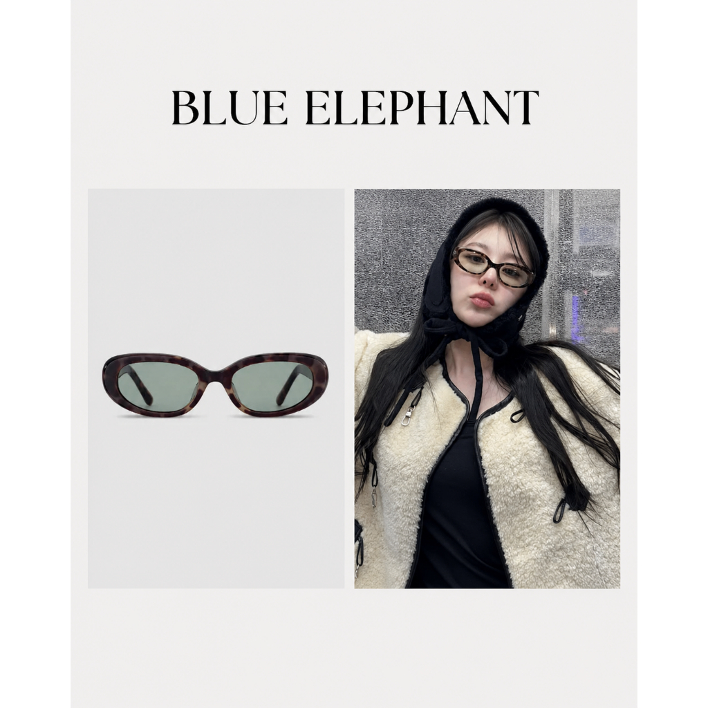 Óculos De Sol Leopardo BLUE ELEPHANT YUKI-S Lee Chaeyeon Estilo UV Unissex