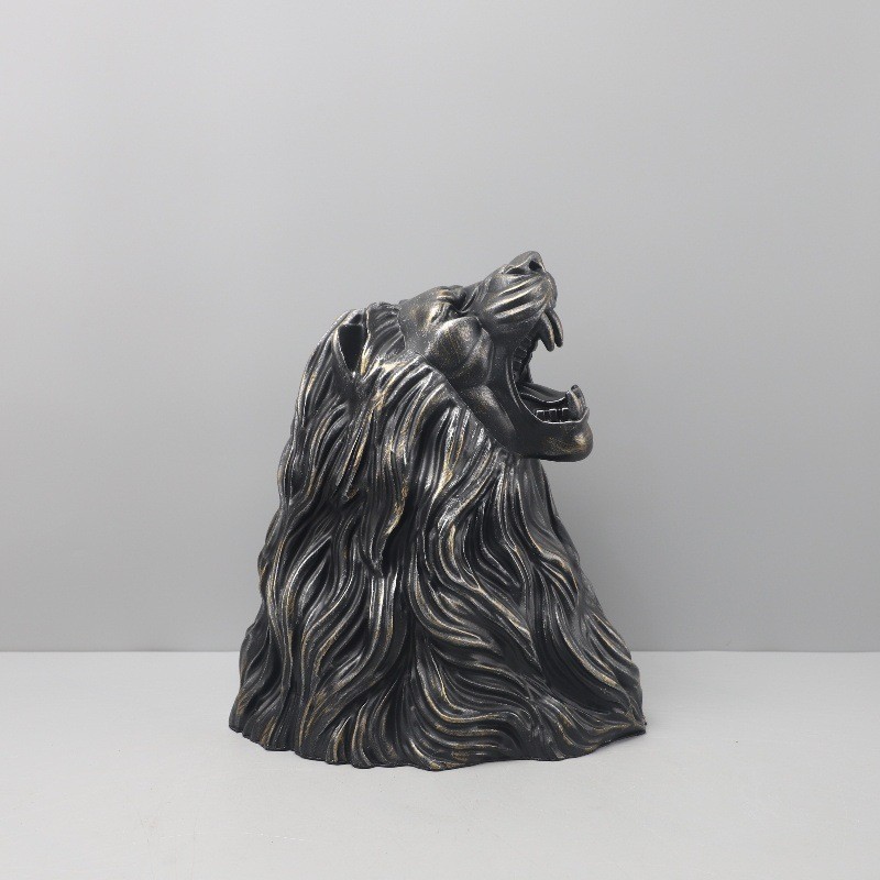 JTZP Modern creative and unique lion head resin ornaments, suitable for entryways, studies, hotel model rooms, and TV ca