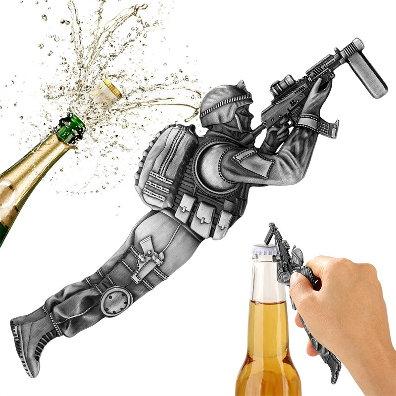 Creative Soldier Beer Opener Unique Special Forces Bottle Opener for Home Bar Party Father's Day Gift for Dad Husband