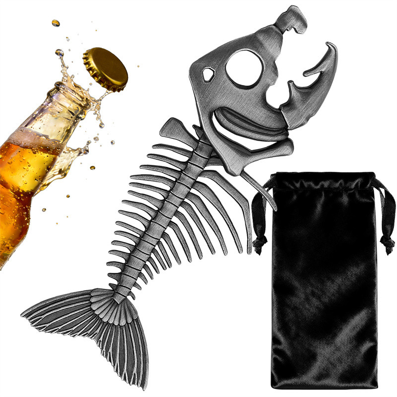 Creative Fish Bone Bottle Opener Portable Beer Opener for Bar Home Camping Unique Gift for Beer Lovers Fishing Fans