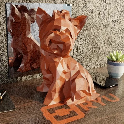 Estátua Yorkshire Geométrica para Decoração ou Presente