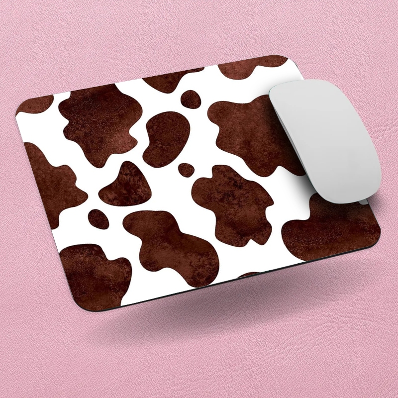 Mouse Pad Vaquinha Animal Print Mousepad Fofo Retangular Aesthetic