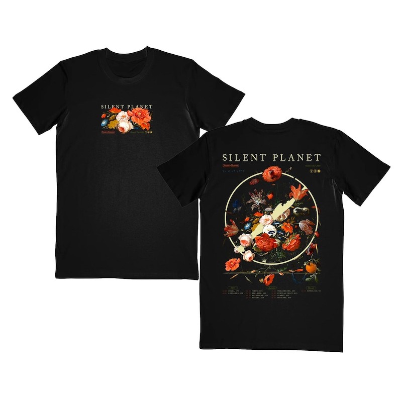Music.Soul Camiseta Unissex Silent Planet Banda Vintage Flower Estampa Atemporal Linda Moderna Casual