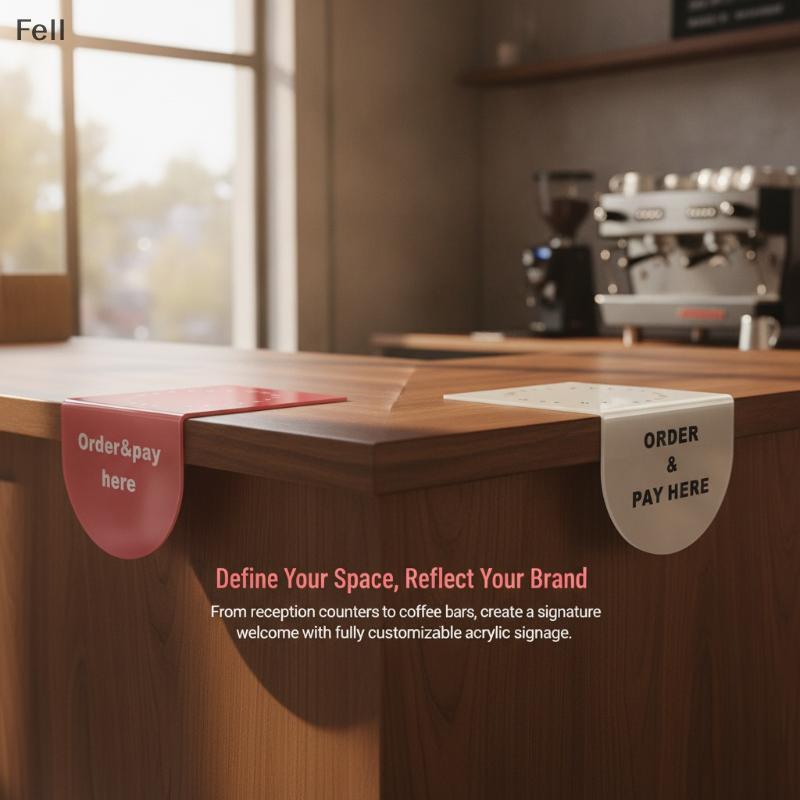 [Fel] Takeaway Pi Up Acrílico Sign 15x12cm Clear Print Marcador Resistente A Riscos Para Coffee Shop Diner Fast Food Sto