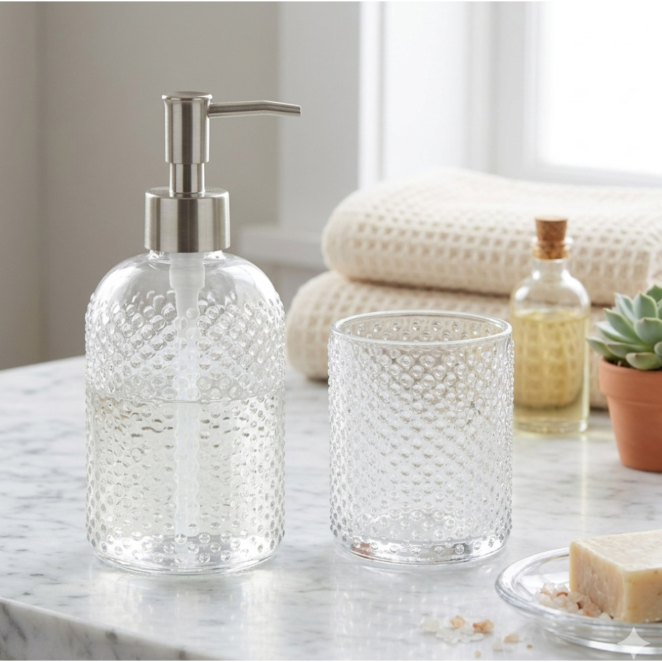 Kit De Banheiro Com 2 Peças De Vidro De 400ml Clear Cor Transparente