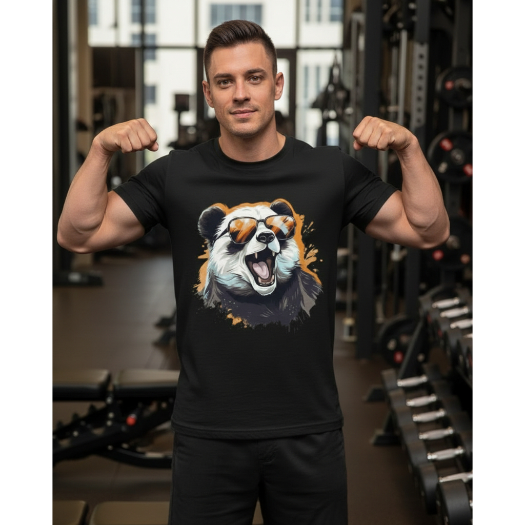 Camiseta Panda Dry Fit Esportiva com Tecido Antibacteriano e Controle Térmico Proteção UV Premium BR