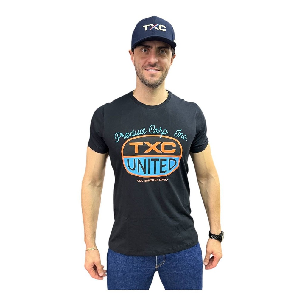 CAMISA TXC MASCULINA PRETO RECULAR CUSTOM UNITED USA HORIZON