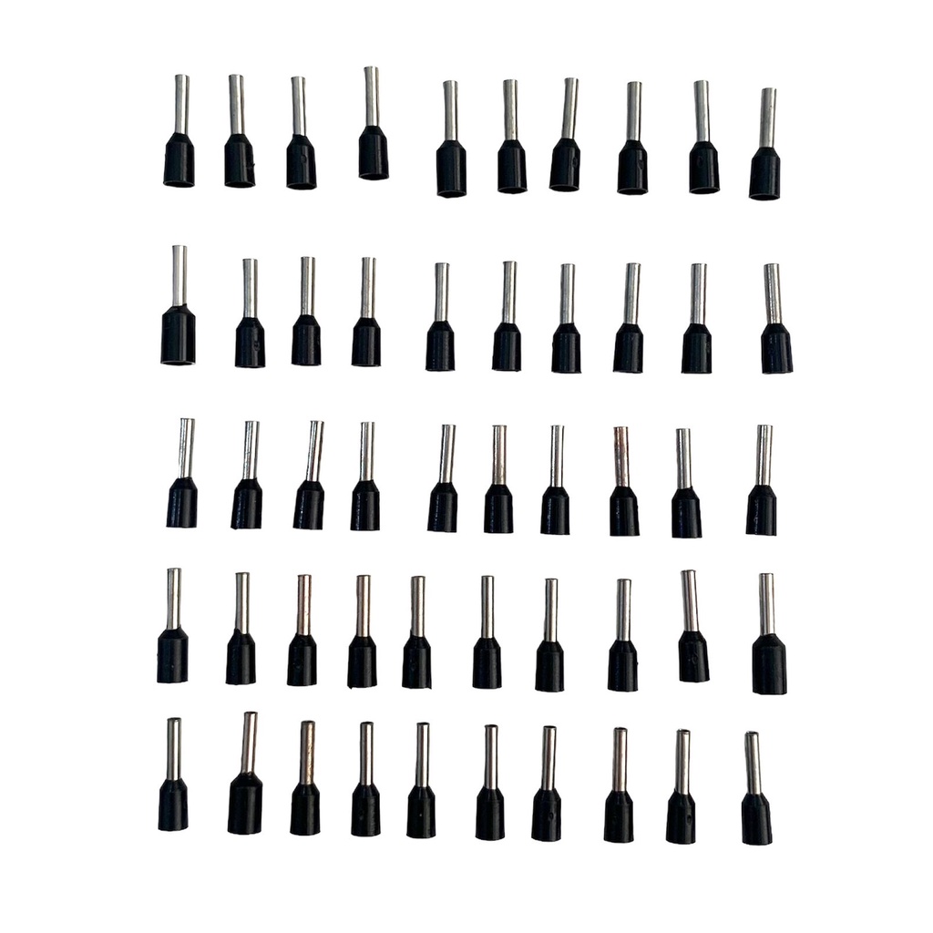 Kit 50 Terminal Tubular Pré Isolado Simples 1,5mm² Preto