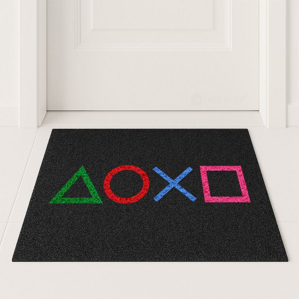 Tapete Capacho Geek Botões 60x40 Entrada Casa Quarto Gamer