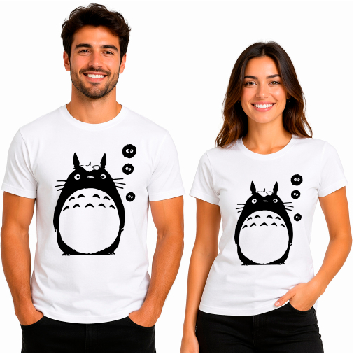 Camiseta Totoro Minimalista Kawaii Blusa Anime Studio Ghibli