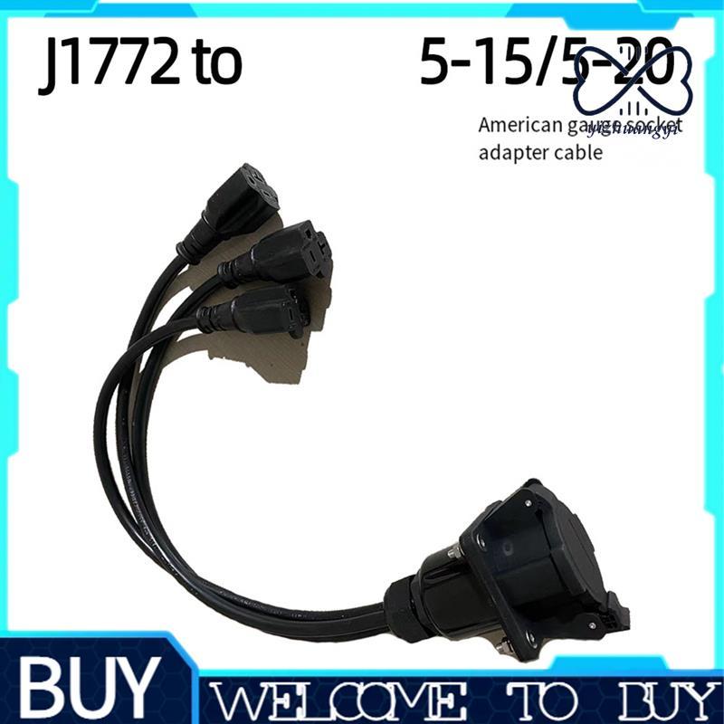 Adaptador De Carregador EV De 3 Cabeças J1772 Para NEMA 5-15/5-20 US Plug