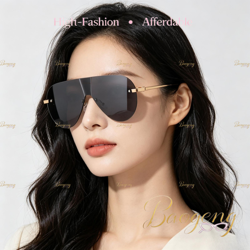 (BAOGENG) Euro-American New Arrival Óculos De Sol Grandes Sem Aro UV400 Para Mulheres , De Proteção Solar Ela Diariament