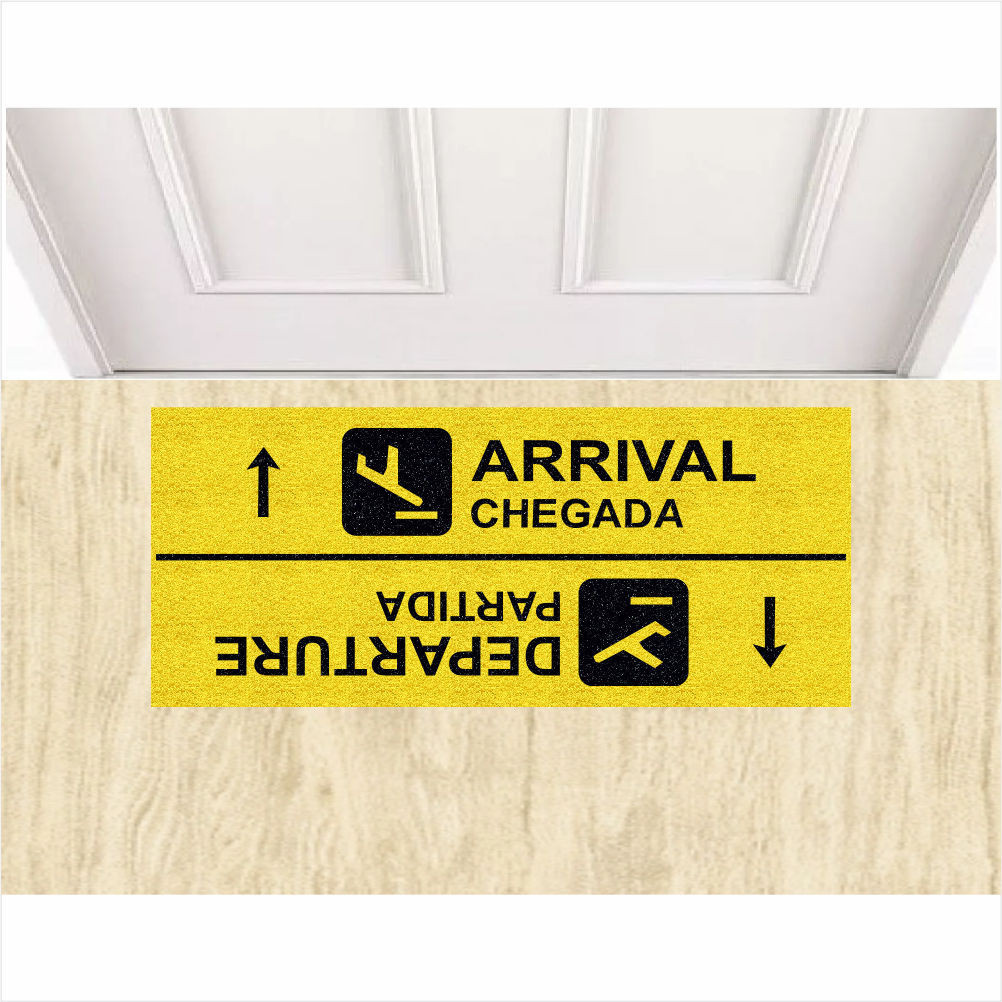 Tapete Capacho Arrival Chegada Departure Partida 70X30 cm