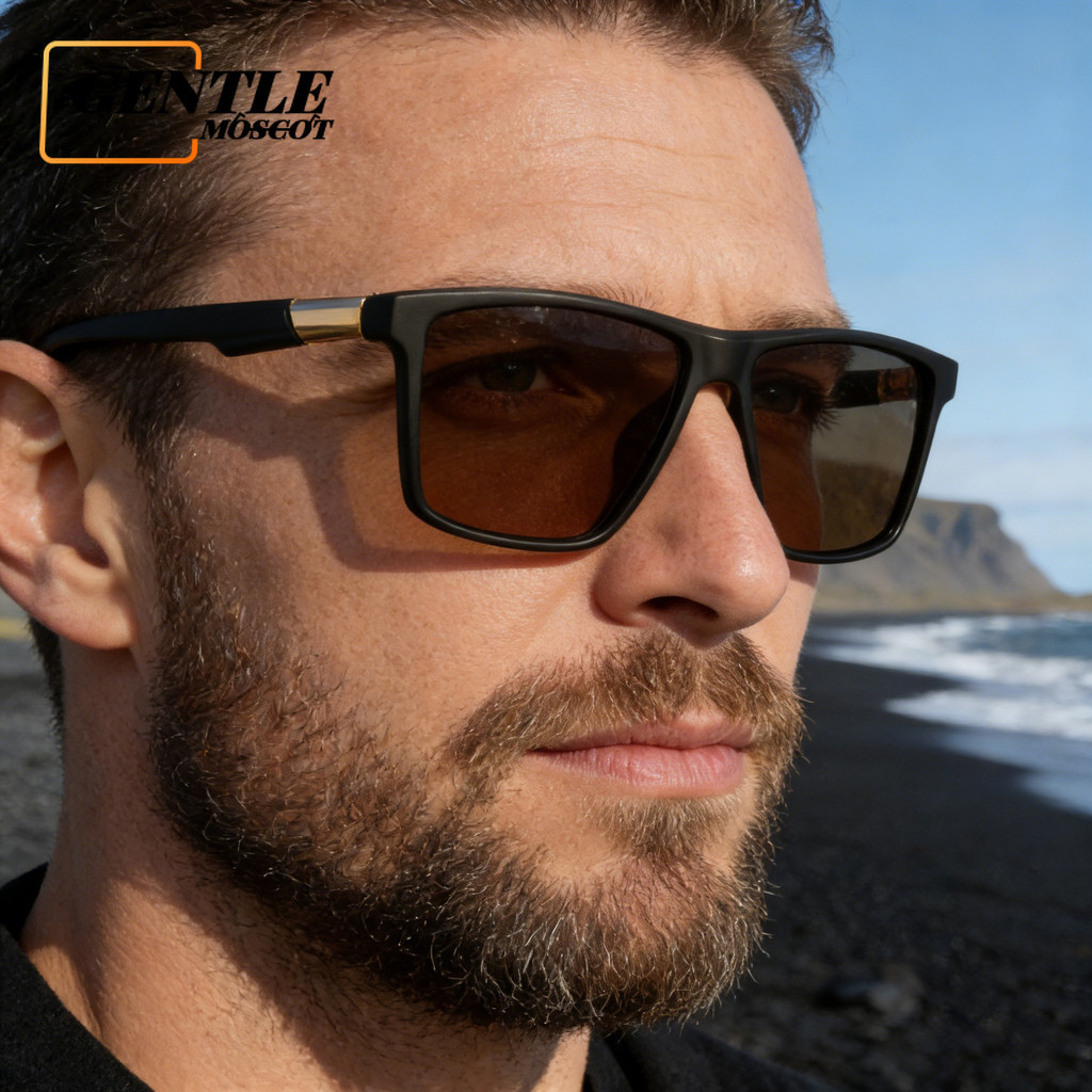 (GENTLE MOSCOT) Euro-American New Arrival Armação Amigável À Pele Óculos De Sol Quadrados Polarizados UV400 Unissex Para