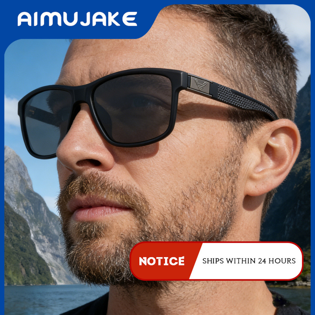 (AIMUJAKE) Euro-American New Arrival Polarizado Quadrado Óculos De Sol Com Armação Amigável À Pele Unissex Para Condução