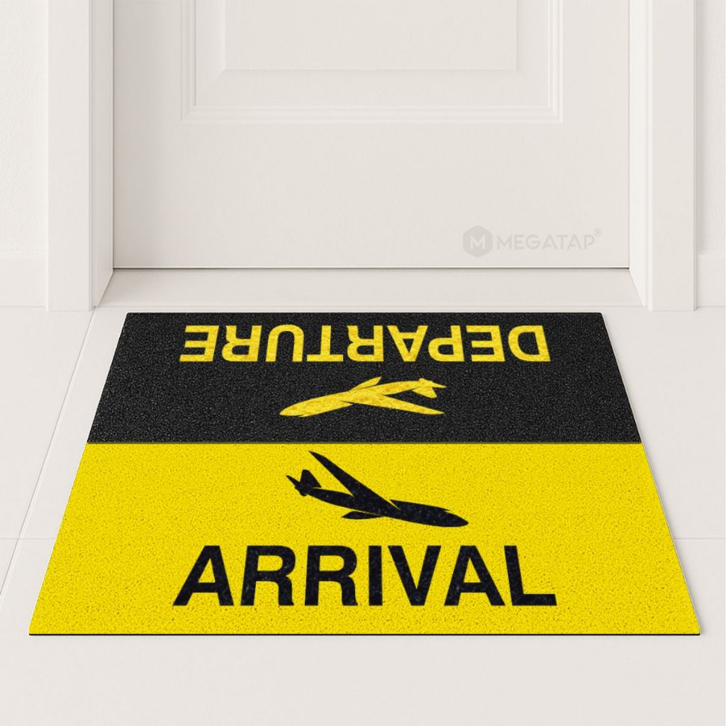 Tapete Capacho Vinil Aviao Arrival e Departure - 60x40