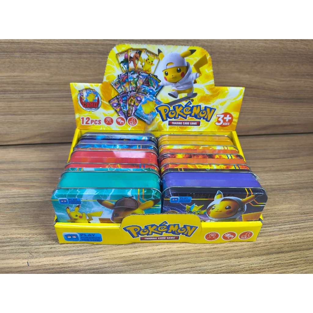 Kit Lata Cartas Pokémon Pikachu 12 Unidades - Trading Card Game