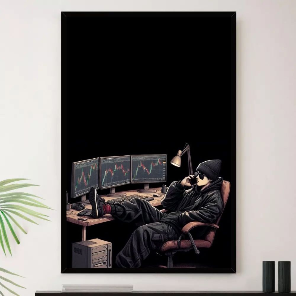 Quadro Escritório Investimento Trading Decorativo