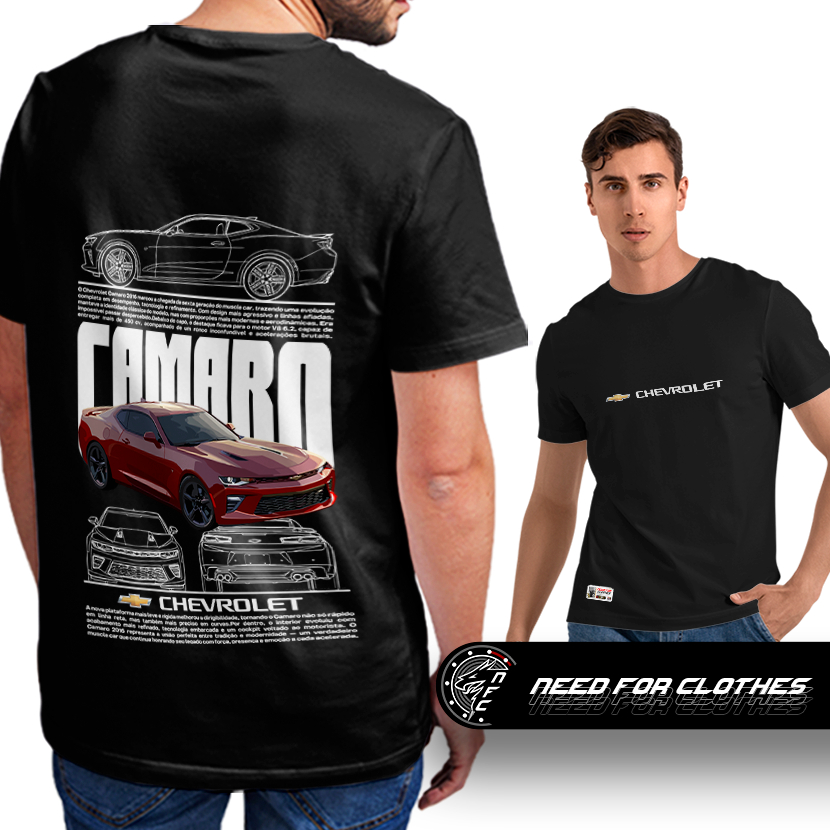 Camiseta Chevrolet Camaro SS V8 2016 Muscle Car Track Racing Supercharger Forza Gran Turismo