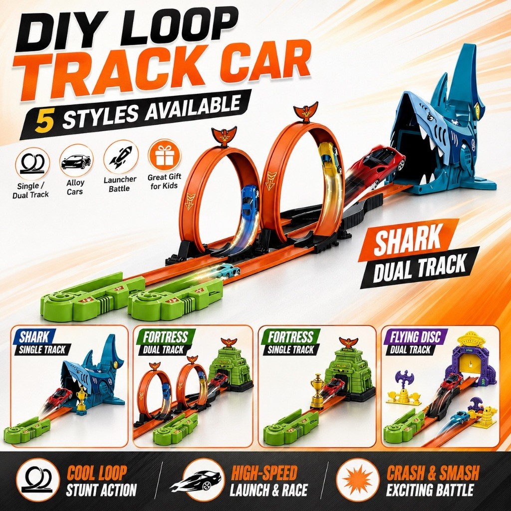 Conjunto De Lançador De Carro Stunt Track DIY 360 Loop Racing Alloy Cars Crianças Meninos Presente De Aniversário