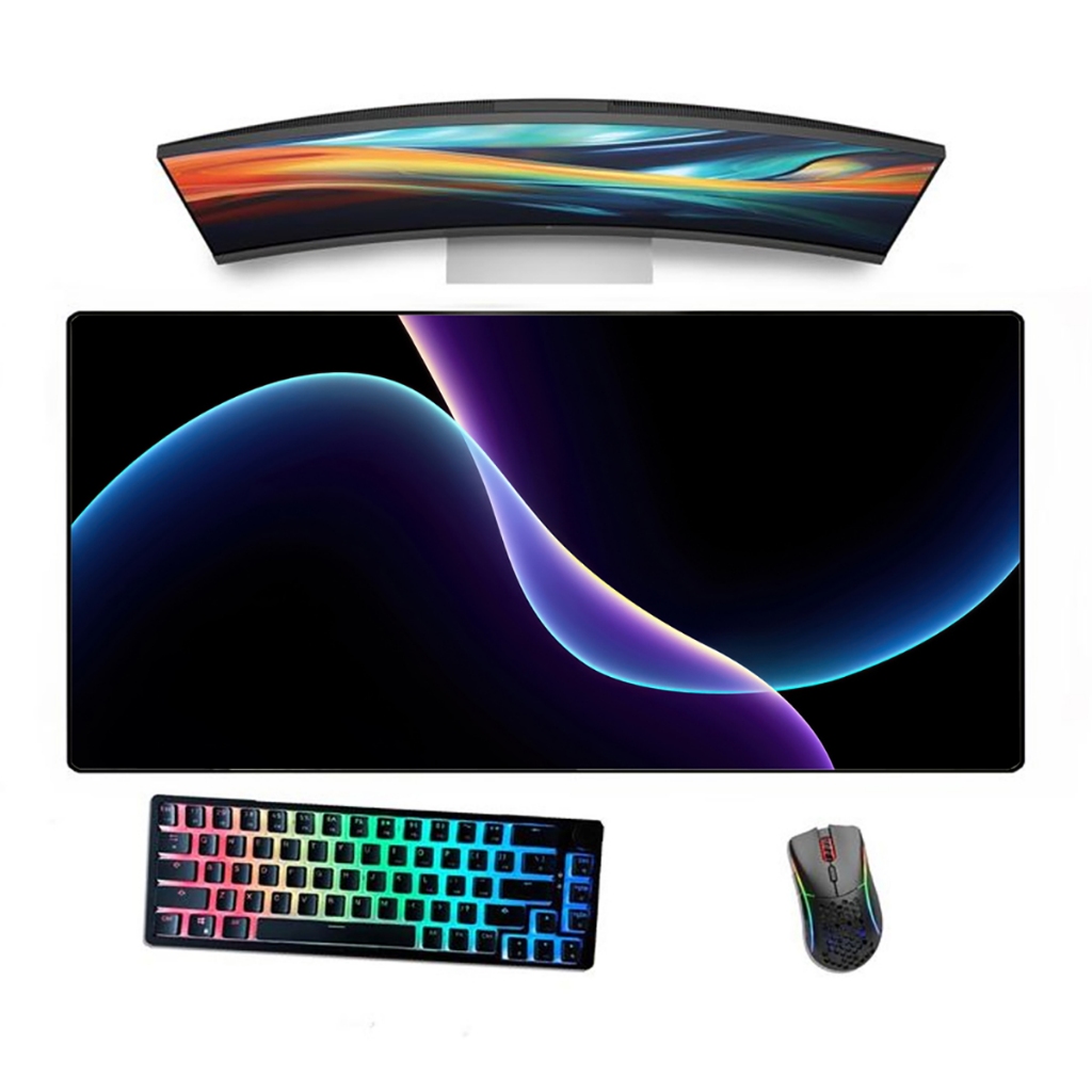 Mousepad Gamer Speed Borda Costurada Ergonómico Estampado Abstract Luzes