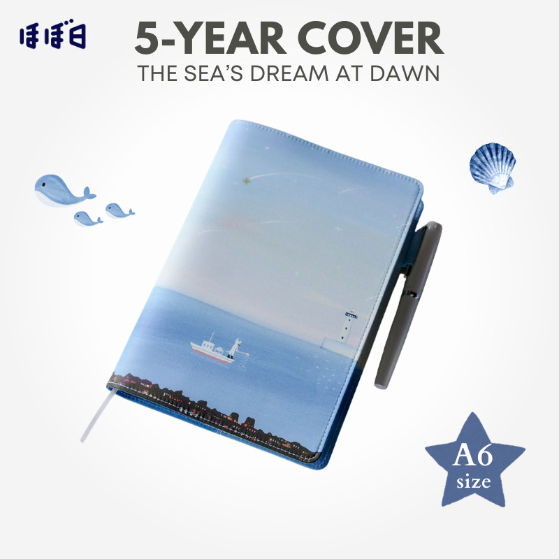 HOBONICHI Techo Large 5-Year Planner Cover by Hiroko Kubota - The Sea’s Dream at Dawn, A6 size