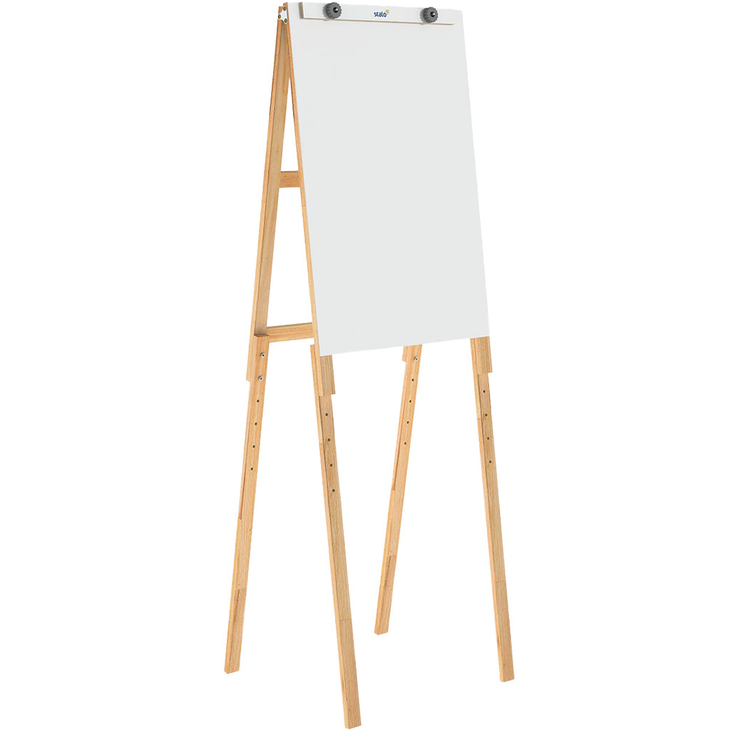 Cavalete Flip Chart 87x56cm MDF Madeira Quadro Branco para Apresentação