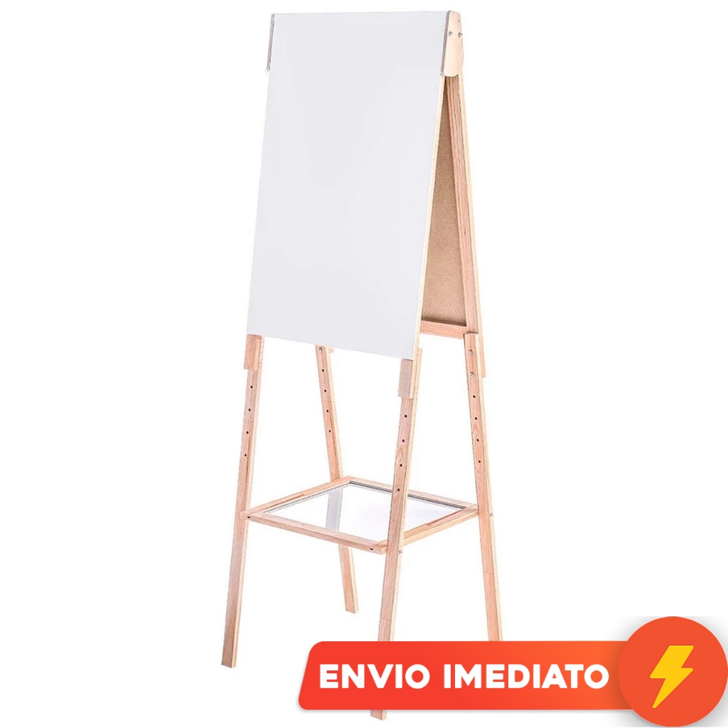 Flip Chart 87x56cm Cavalete Compact Line Lousa Branca 2 em 1 Stalo