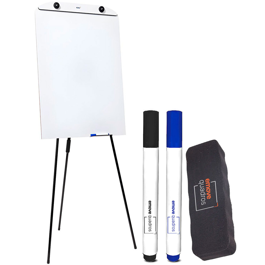 Flip Chart Retrátil Stalo Lousa Branca com 2 Canetas e Apagador