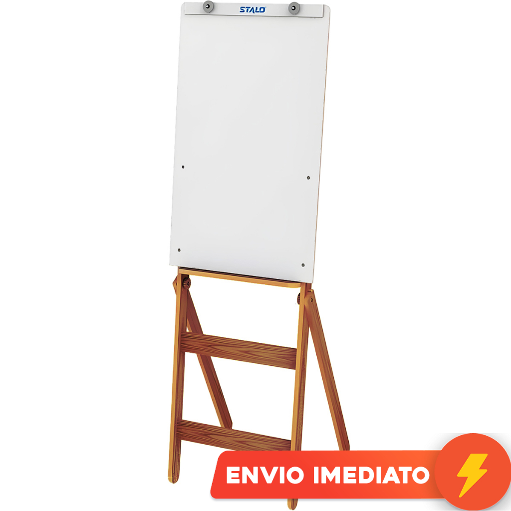 Flip Chart 90x54cm Cavalete Fit MDF Quadro Branco Stalo Apresentação