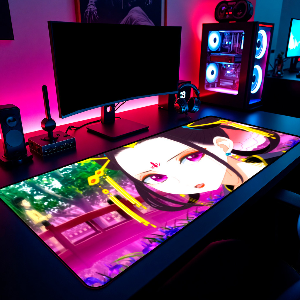 Mouse Pad Gamer Raven Inner Palace Flower 65x30cm 80x40cm 90x50cm 120x60cm Borda Costurada