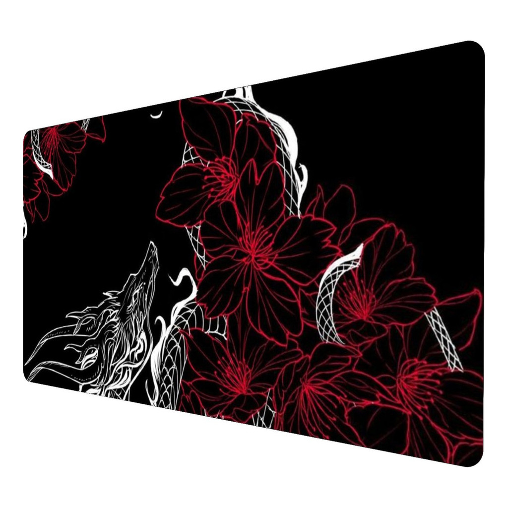 Mousepad Gamer Speed Extra Grande 65x32cm Dragão Flower