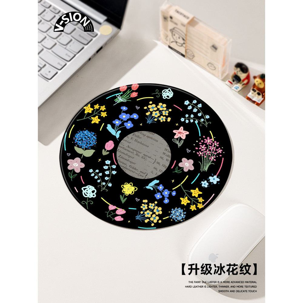 Weixin V-SION Record Flower Hard Mouse Pad Pequeno Portátil Escritório Laptop Pad Feminino Mouse Desk Pad