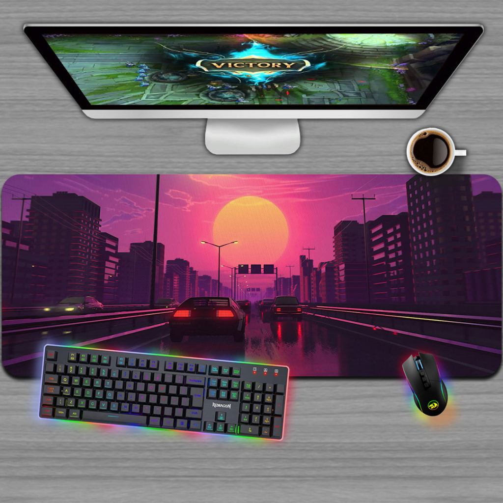 Mousepad Gamer, Tamanhos variados - CITY SUNSET CAR PAISAGE